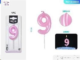 CANDELA N.9 ROSA 6 CM EA0342