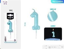 CANDELA N.1 BLU 6 CM EA0344