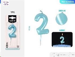 CANDELA N.2 BLU 6 CM EA0345