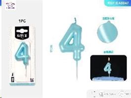 CANDELA N.4 BLU 6 CM EA0347