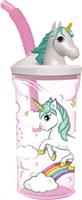 BICCHIERE C/CANNUCCIA 3D UNICORNO 09730