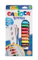 TEMPERA CARIOCA TUBO 10ML DA 12+TAVOL E PENNELLO 40012