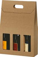 PORTABOTTIGLIA CARTONE 3 POSTI ONDUL AVANA CF20 VN3CS/CAV 30/19