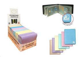 PORTA CARD 12 SCOMPARTI COLORI PASTELLO PVC CF24 1029P