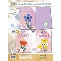 BIGLIETTI AUGURI COMPLEANNO DILLO CON UN FIORE 21PZ 1697/G