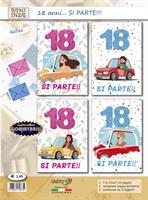 BIGLIETTI AUGURI COMPLEANNO 18 ANNI SI PARTE CF12 1742/G