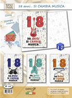 BIGLIETTI AUGURI COMPLEANNO 18 ANNI CAMBIA MUSICA 3D CF12 1743/G