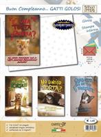 BIGLIETTI AUGURI COMPLEANNO GATTI GOLOSI CF12 1772/G