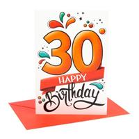 BIGLIETTI AUGURI COMPLEANNO 30 ANNI CF6 CROMO NU.8426