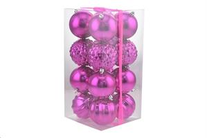 PALLINE BOX 16PZ FUXIA LUCIDO D.8CM 77917272