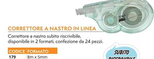 CORRETTORE NASTRO 5MMx8MT IN LINEA CF24 SUBITO RISCR 79401 0891