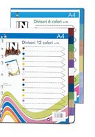 DIVISORI COLORATI A4 PPL 6PZ 120 MICRON IN LINEA 40589 0957