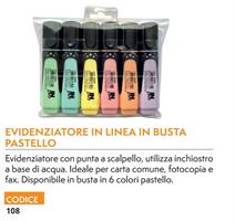 EVIDENZIATORE IN LINEA 6 COLORI PASTELLO 05626