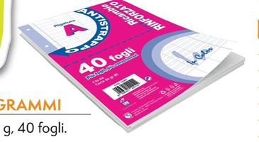 RICAMBI A RINFORZATI 80GR A4 IN COLOR 40FG 79358 0855