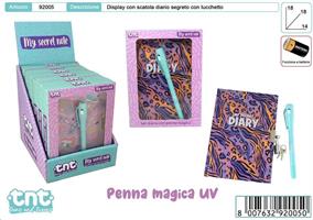 DIARIO SEGRETO C/LUCCHETTO E PENNA MAGICA 18CM EXPO 6PZ 92005