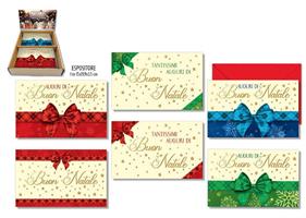 BIGLIETTI NATALE ORO C/BUSTE 9x14 EXPO BANCO 60PZ NT.11076 122