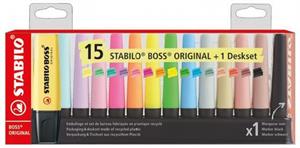 EVIDENZIATORE STABILO BOSS PASTEL NATURE NERO 15PZ F60915 0390