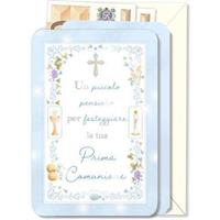 BIGLIETTI AUGURI COMUNIONE PORTASOLDI CF12 CROMO CO.8175