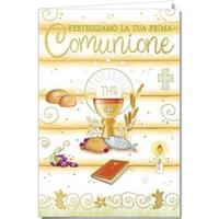 BIGLIETTI AUGURI COMUNIONE CF12 CROMO CO.8902