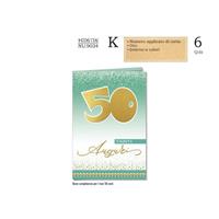 BIGLIETTI AUGURI COMPLEANNO 50 ANNI CF6 CROMO NU.9034