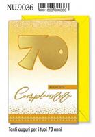 BIGLIETTI AUGURI COMPLEANNO 70 ANNI CF6 CROMO NU.9036