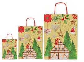 SHOPPERS MANICO RITORTO NATALE 16x21+8 FANTAS SDX16-457H