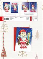 BIGLIETTI NATALE ORIGINAL BABBO SIMPATICO GLITTER 12PZ CRS0335
