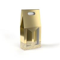 PORTABOTTIGLIA CARTONE 2 POSTO ORO GLITTER CF20 CATVN2S/LOR