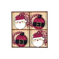 DECORI NATALE SANTA & BALLS 4,5CM LEGNO 8PZ PIOVACCARI N978A