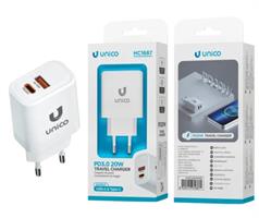ACCESSORI CELLULARI PRESA MURO 2PORTE USB+TYPE C BIANCO HC1687