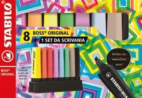 EVIDENZIATORE STABILO BOSS PASTEL NATURE NERO 8PZ IT7008-1 0391