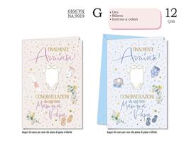 BIGLIETTI AUGURI NASCITA ORO RILIEVO 11,5X17 CROMO NA.9919 168