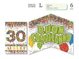 BIGLIETTI AUGURI COMPLEANNO POP UP 30 ANNI CF6 CROMO NU.9850