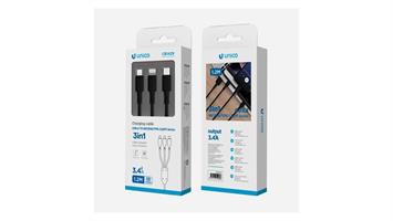 CAVO 3 IN 1 1,2MT A-MICRO-C-L BIANCO CB1429