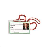 PORTA BADGE C/CORDONE ROSSO DA 100PZ LEBEZ 31-100-R-B