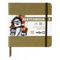 SKETCHBOOK 14X14 80FF BIANCHI 140GR KHAKI DF80014140005C