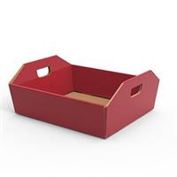 CESTO CARTONE ROSSO VELVET C/MANIGLIE 34X29X10 CF20 1610N/K137