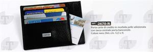 PORTA CARTE DI CREDITO PLUS NR IN PELLE TEMPORA 2670