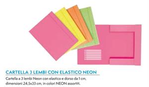CARTELLA C/ELASTICO 3 LEMBI NEON 24,5X33 D.10 400207017 0103