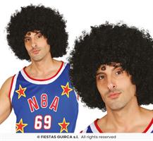 CARNEVALE PARRUCCA NERA RICCIA GIGANTE 4361