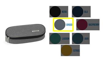 ASTUCCIO COMIX OVALE ORGANIZZATO MONOCOLOR GRIGIO 22X5X7 69787GR