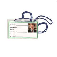 PORTA BADGE C/CORDONE BLU DA 100PZ LEBEZ 31-100-BL-B