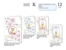 BIGLIETTI AUGURI COMUNIONE DOPPIA ROTELLA 12PZ CROMO CO.9779 162