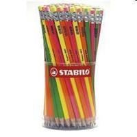 MATITA STABILO SWANO NEON HB C/GOMMA BARATTOLO 96PZ 4907/96