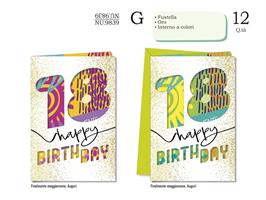 BIGLIETTI AUGURI 18 ANNI FUSTELLATO 11,5X17 CROMO NU.9839 181