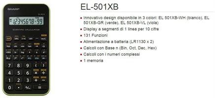 CALCOLATRICE SCIENTIFICA SHARP EL-501XB 131FUNZ