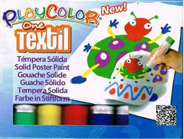 TEMPERA SOLIDA ONE 10GR TEXTIL PLAY COLOR 6 PZ