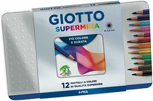 PASTELLI GIOTTO SUPERMINA DA 12 SCATOLA METALLO 23670000