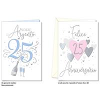 BIGLIETTI AUGURI 25 ANNIVERSARIO CF12 AN.8039