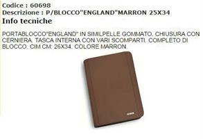 PORTABLOCCO C/CERNIERA 25X34 ENGLAND MARRONE NIJI 60698
